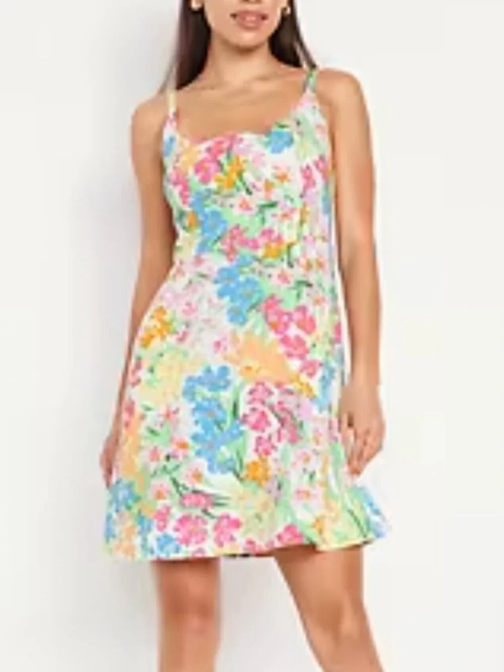 old navy floral fit and flare dress Old Navy Women's Fit & Flare Cami Mini Dress - Multi
